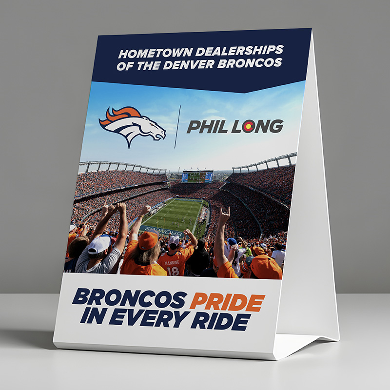 Broncos Pride Ride placard
